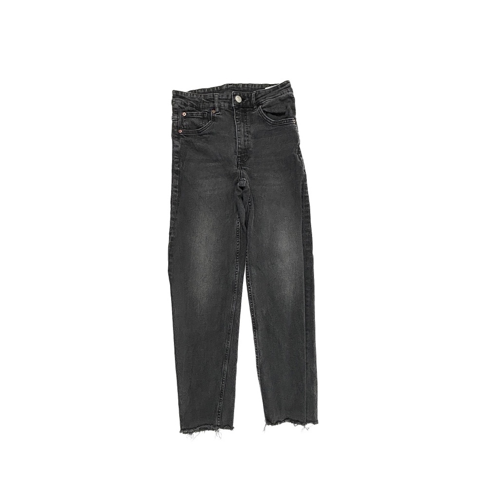 Divided H&M Straight Leg‎ Raw Hem Women's size 8 Black Denim Jeans